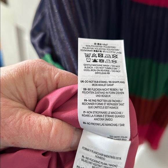 Boden Striped Dress.Side zipper. Bust measures 20”.Shoulder to hem is ~52” - Picture 5 of 6